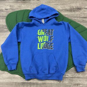 Great Wolf Lodge Youth Small Blue Hoodie Sweatshirt Pullover
